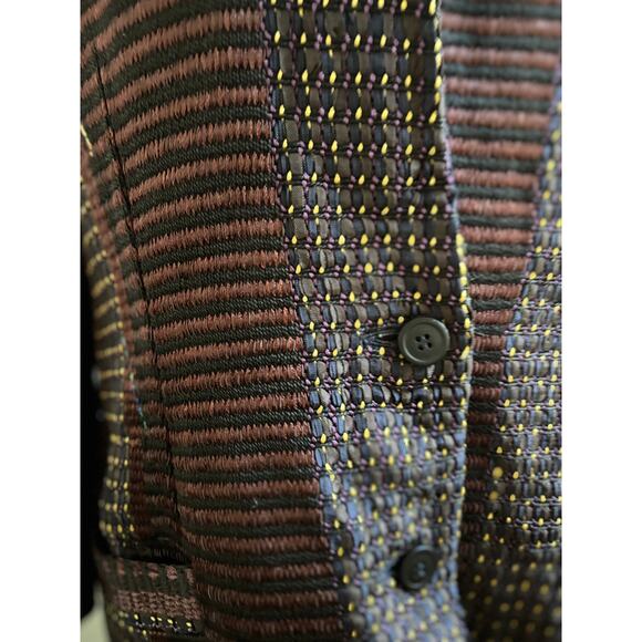Hand Woven Deborah Cross Art To Wear Textured Mixed Media Jacket One Size - Picture 4 of 9